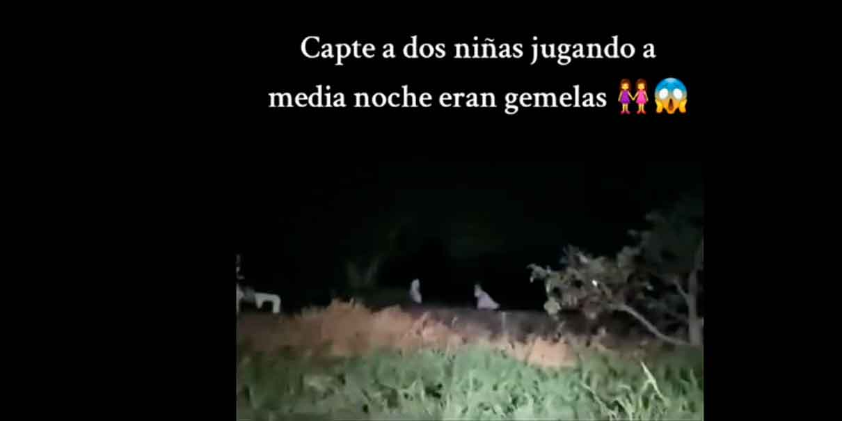 Video en TikTok muestra a presuntas niñas fantasma jugando en el campo durante la madrugada 