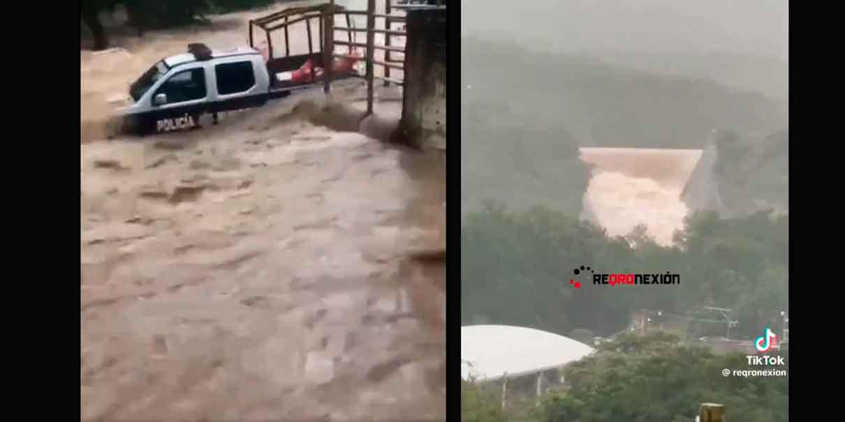 VIDEO. Huracán Priscilla provoca desbordamiento de la presa y río Jalpan en Querétaro 