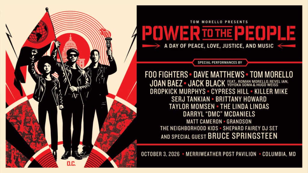 Tom Morello anuncia el Power to the People Festival en Maryland