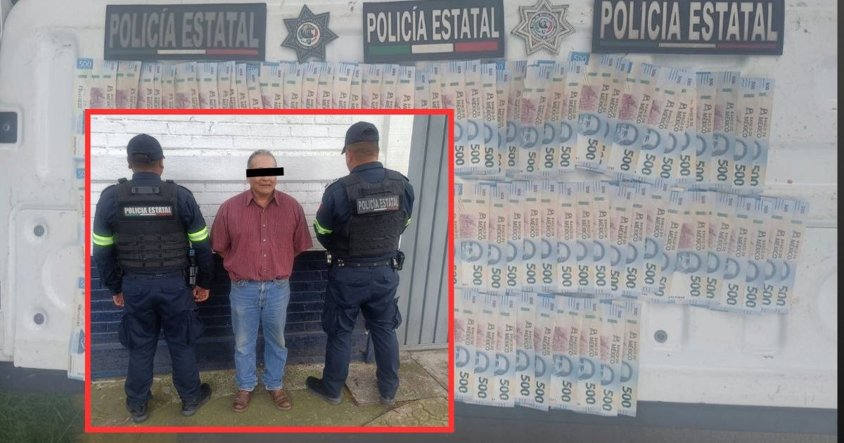 Detienen a sujeto en el Edomex tras intentar depositar 85 mil pesos en billetes falsos