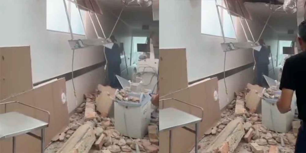 VIDEO. Cae plafón en IMSS de Guadalajara dejando múltiples daños materiales 