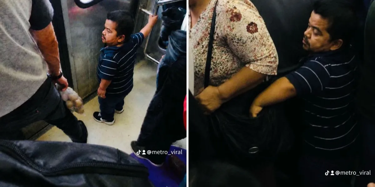 Captan en video a hombre de talla baja cometiendo presunto robo en el Metro de la CDMX