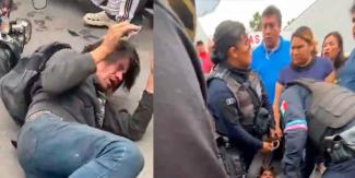 VIDEO. En Puebla, ladrón de moto es golpeado hasta por policía 