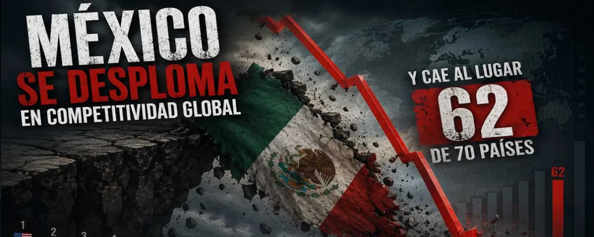 México se desploma en competitividad global y cae al lugar 62 de 70 países, revela IMD