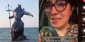 VIDEOS. Tras llegada de huracanes, en Yucatán quieren “destruir” estatua de Poseidón 
